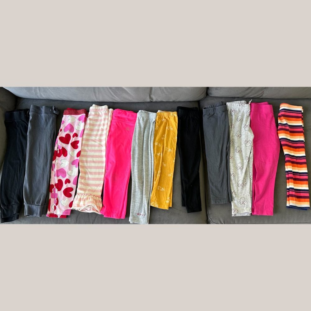 Toddler 3T Variety of Leggings (10 pairs of leggings + 2 pairs of joggers)